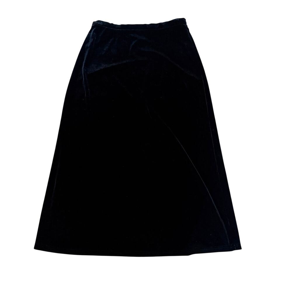 Vintage Cambridge Dry Good Black Velvet Midi Skirt Large Grunge Fall Winter Chic